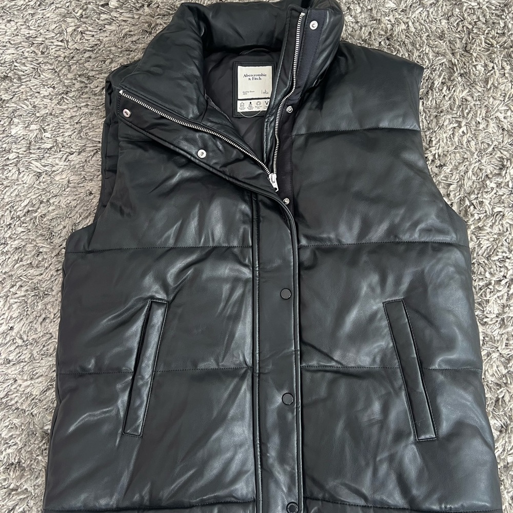 Abercrombie & Fitch Vegan Black Leather Vest
